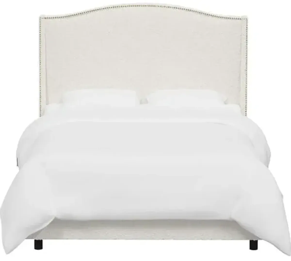 Cole Wingback Bed - Boucle - White, Comfortable, Durable