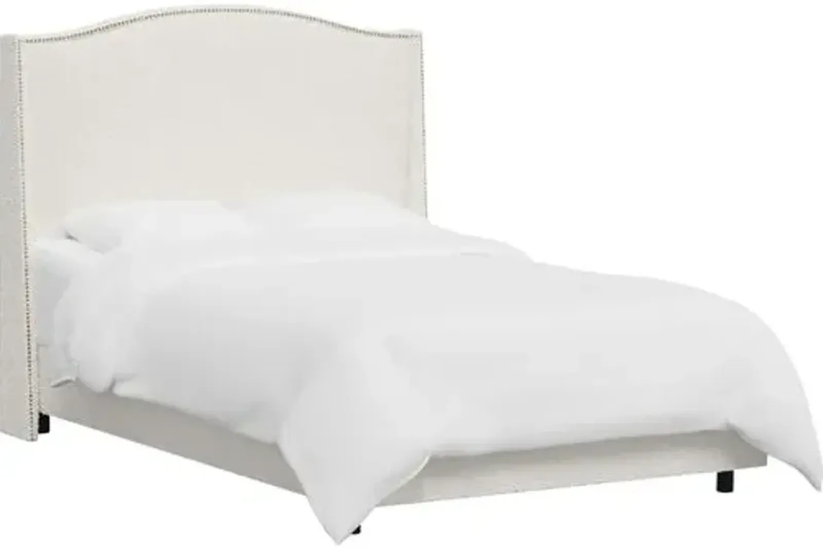 Cole Wingback Bed - Boucle - White, Comfortable, Durable