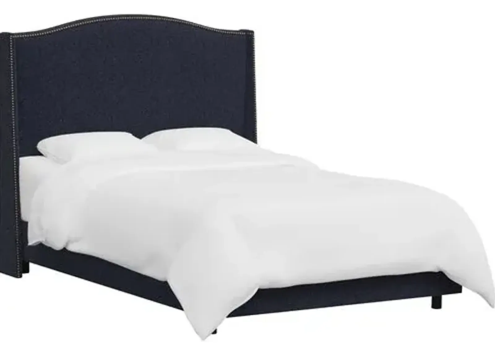 Cole Wingback Bed - Boucle - Blue, Comfortable, Durable