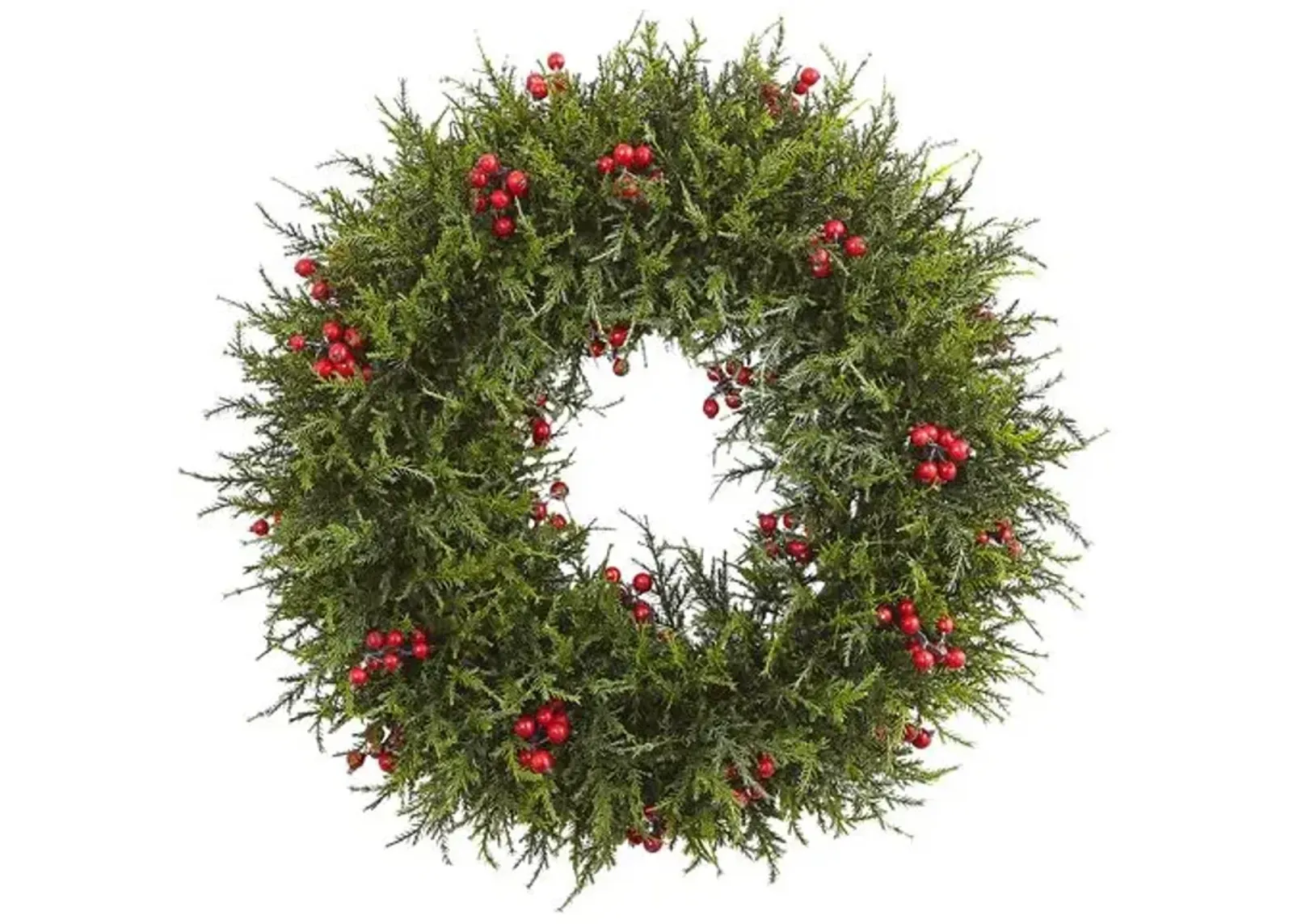 20in. Cedar Berry Wreath - Green