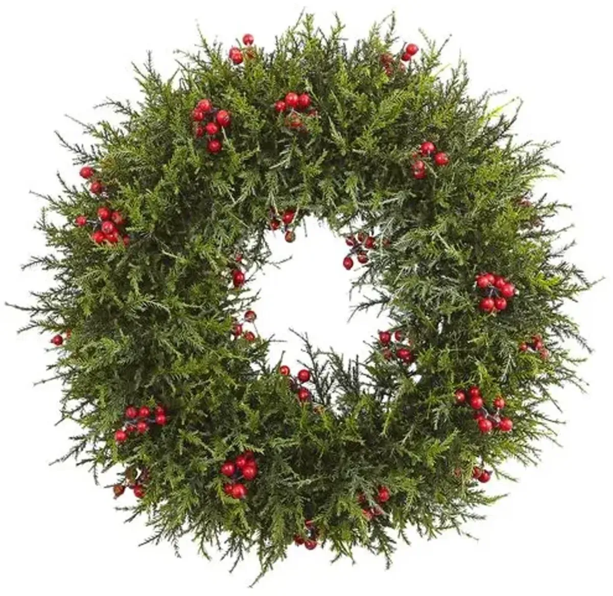 20in. Cedar Berry Wreath - Green