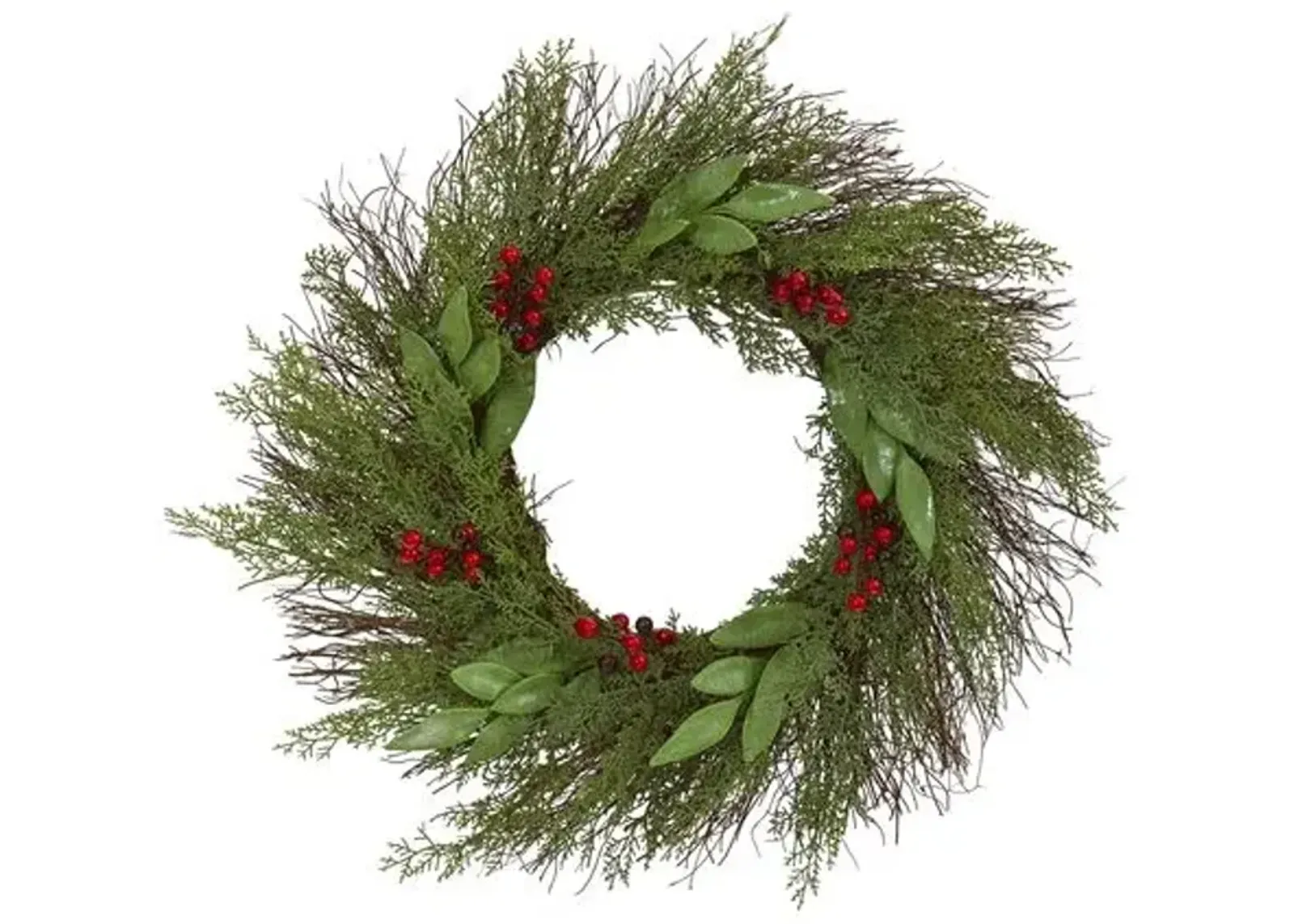 Cedar Wreath 20" - Faux - Green