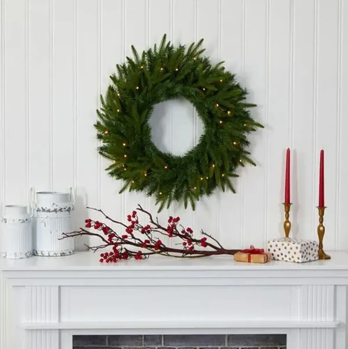 Pine Wreath 24in. Green - Faux