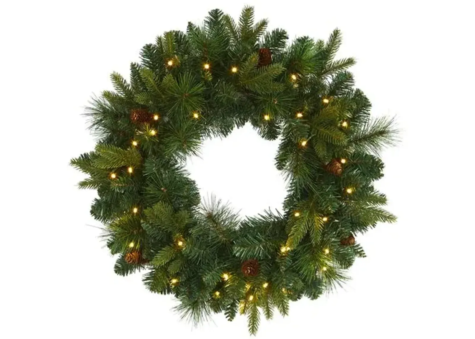 Pine Wreath 24in. Green - Faux