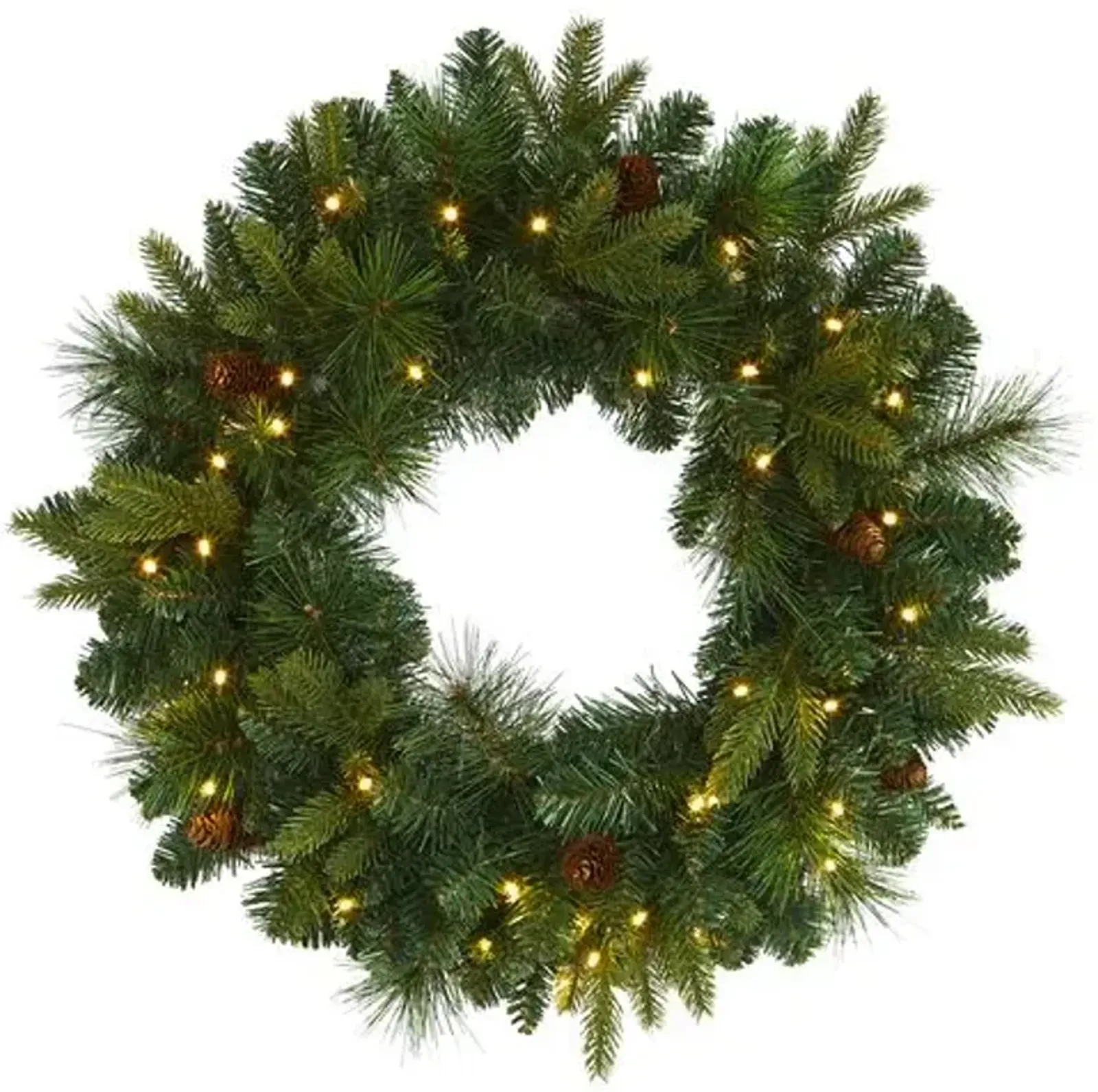 Pine Wreath 24in. Green - Faux