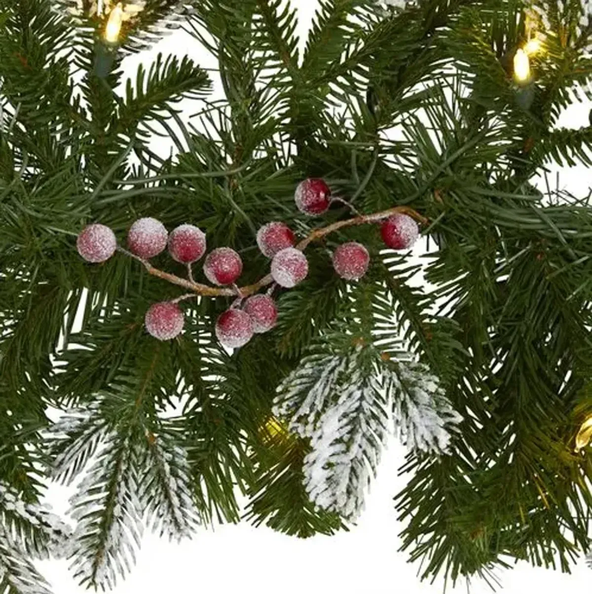 Faux Pine/Berries Garland 72" - Green