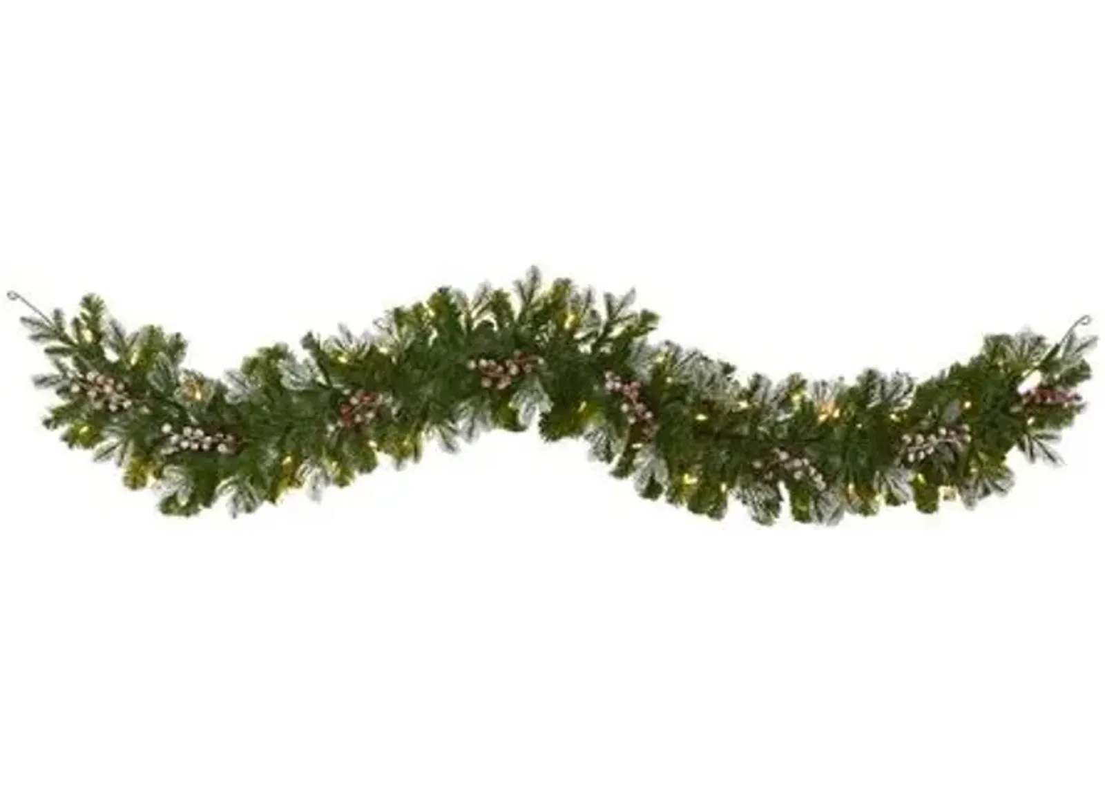 Faux Pine/Berries Garland 72" - Green