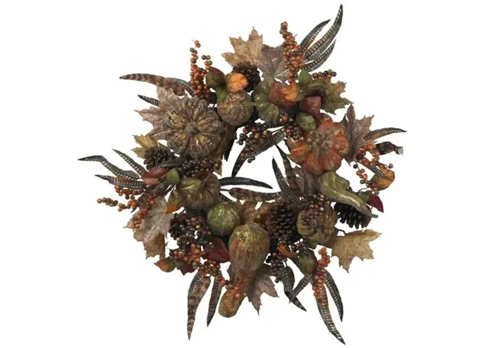 28in. Autumn Pumpkin Wreath - Orange