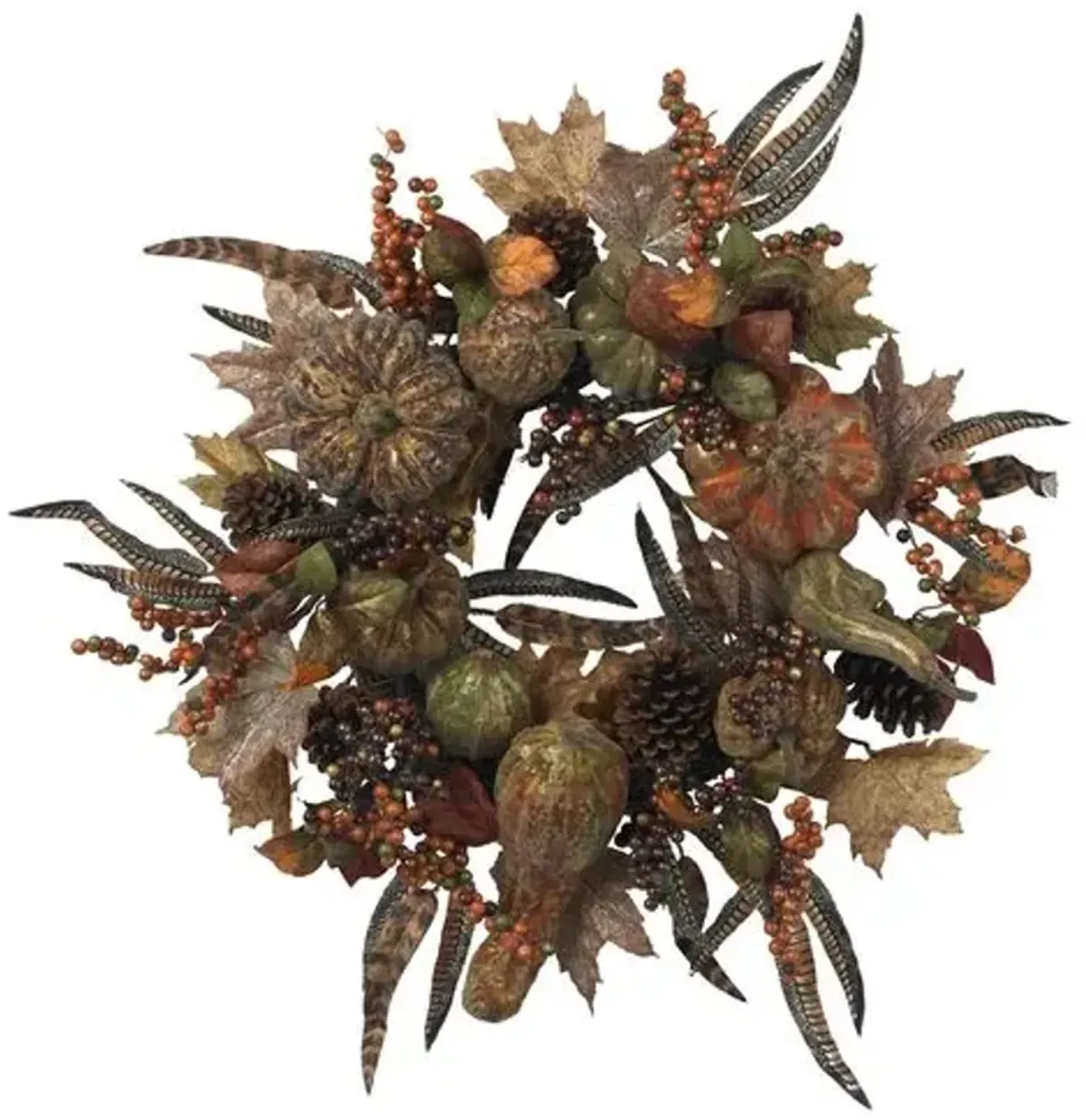 28in. Autumn Pumpkin Wreath - Orange