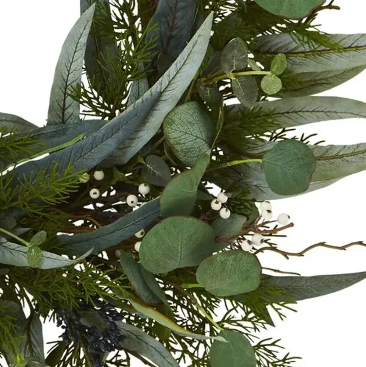 Faux 24in Eucalyptus Wreath - Green