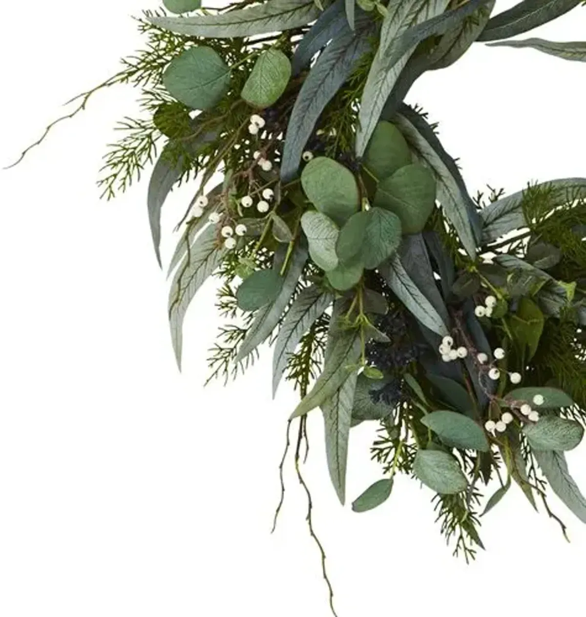 Faux 24in Eucalyptus Wreath - Green