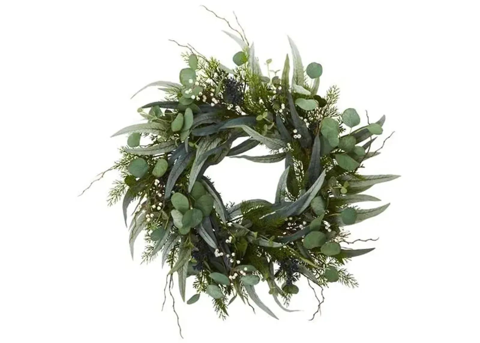 Faux 24in Eucalyptus Wreath - Green