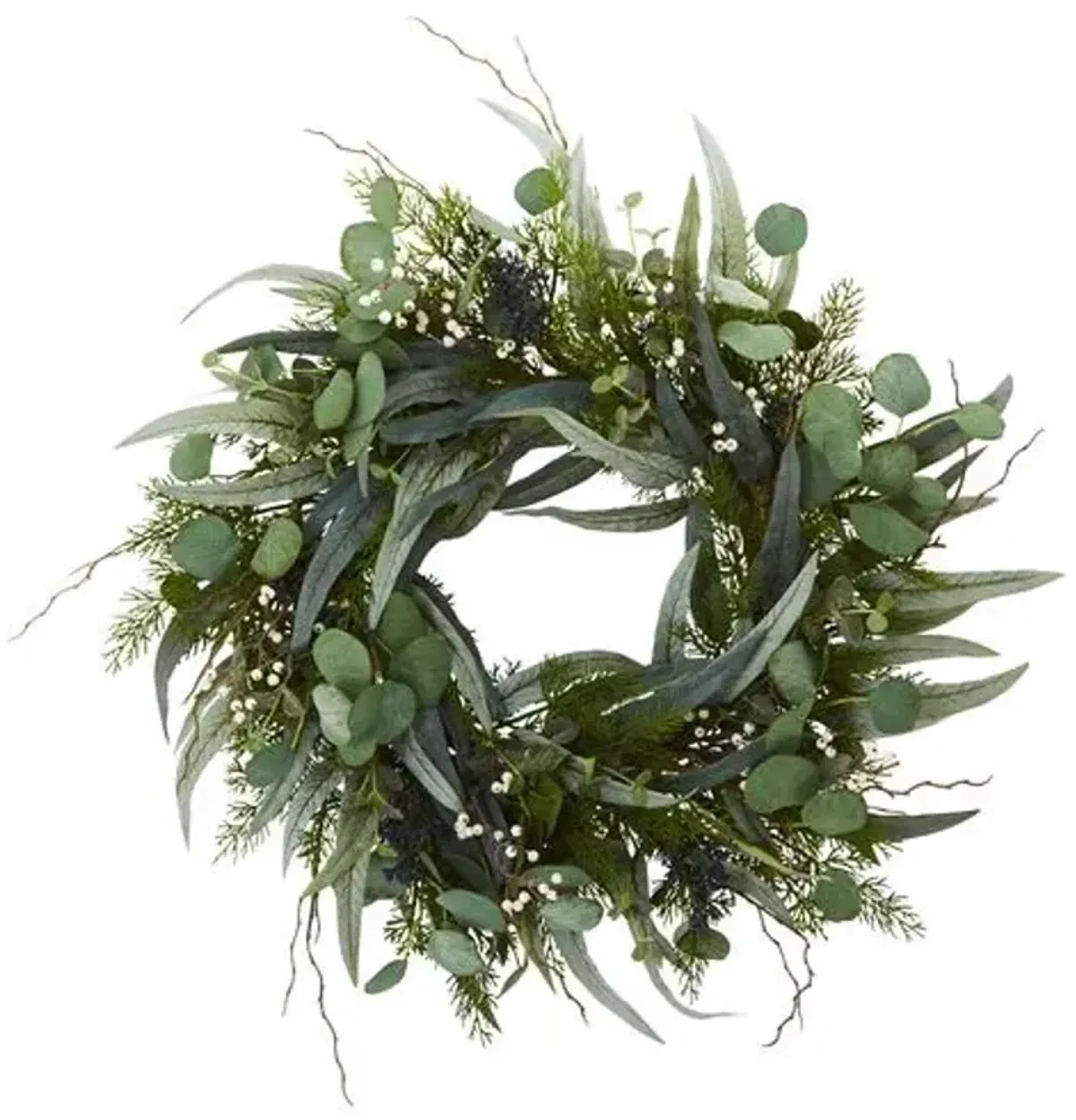 Faux 24in Eucalyptus Wreath - Green