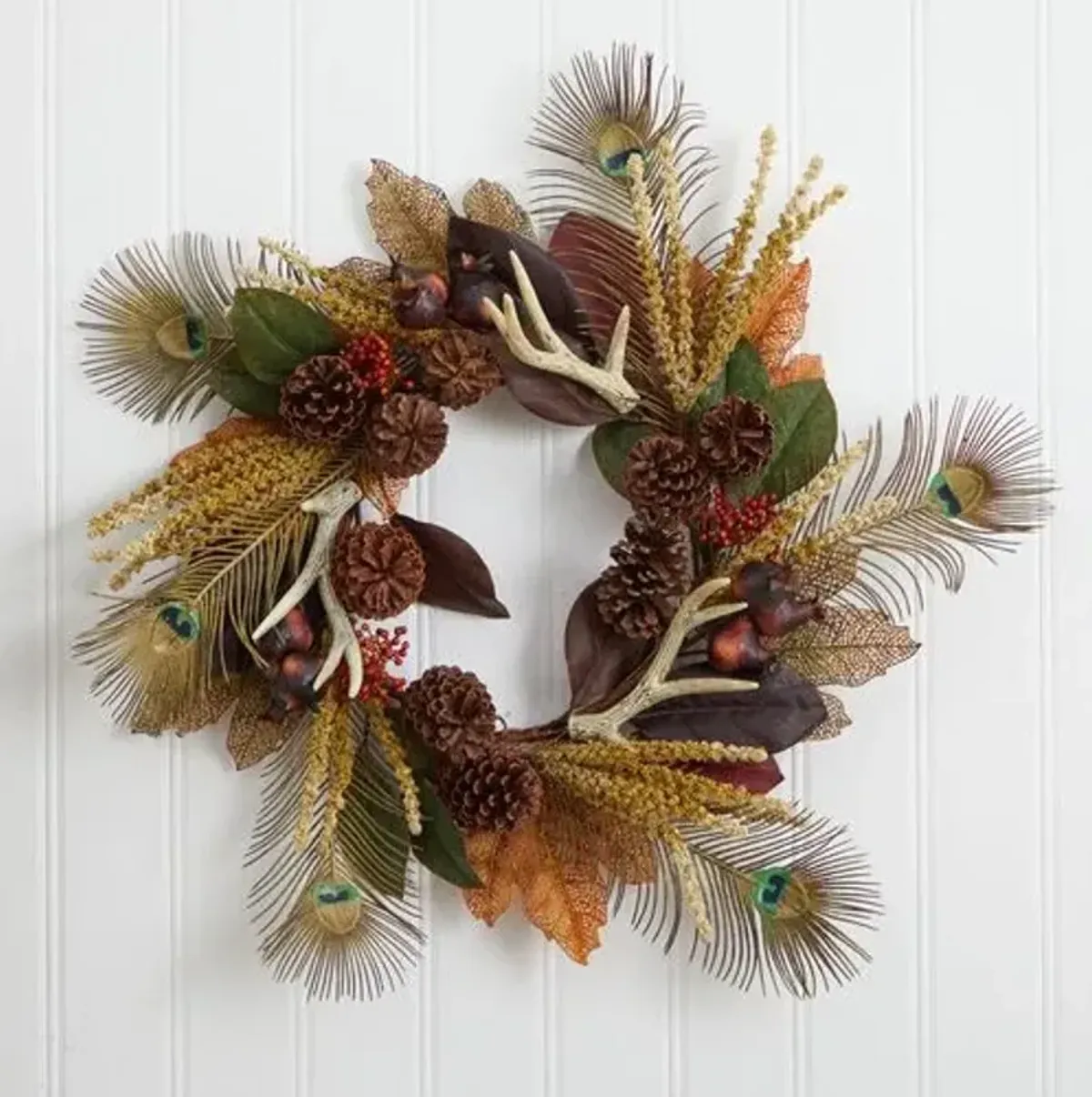 Faux 27in Magnolia Wreath - Multi