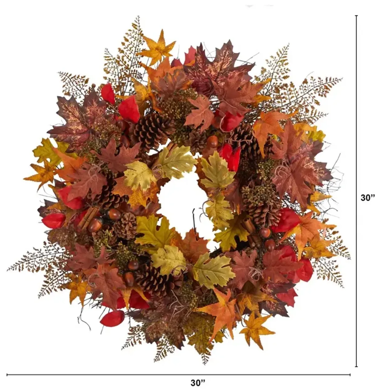 Faux 30in Maple/Acorn Wreath