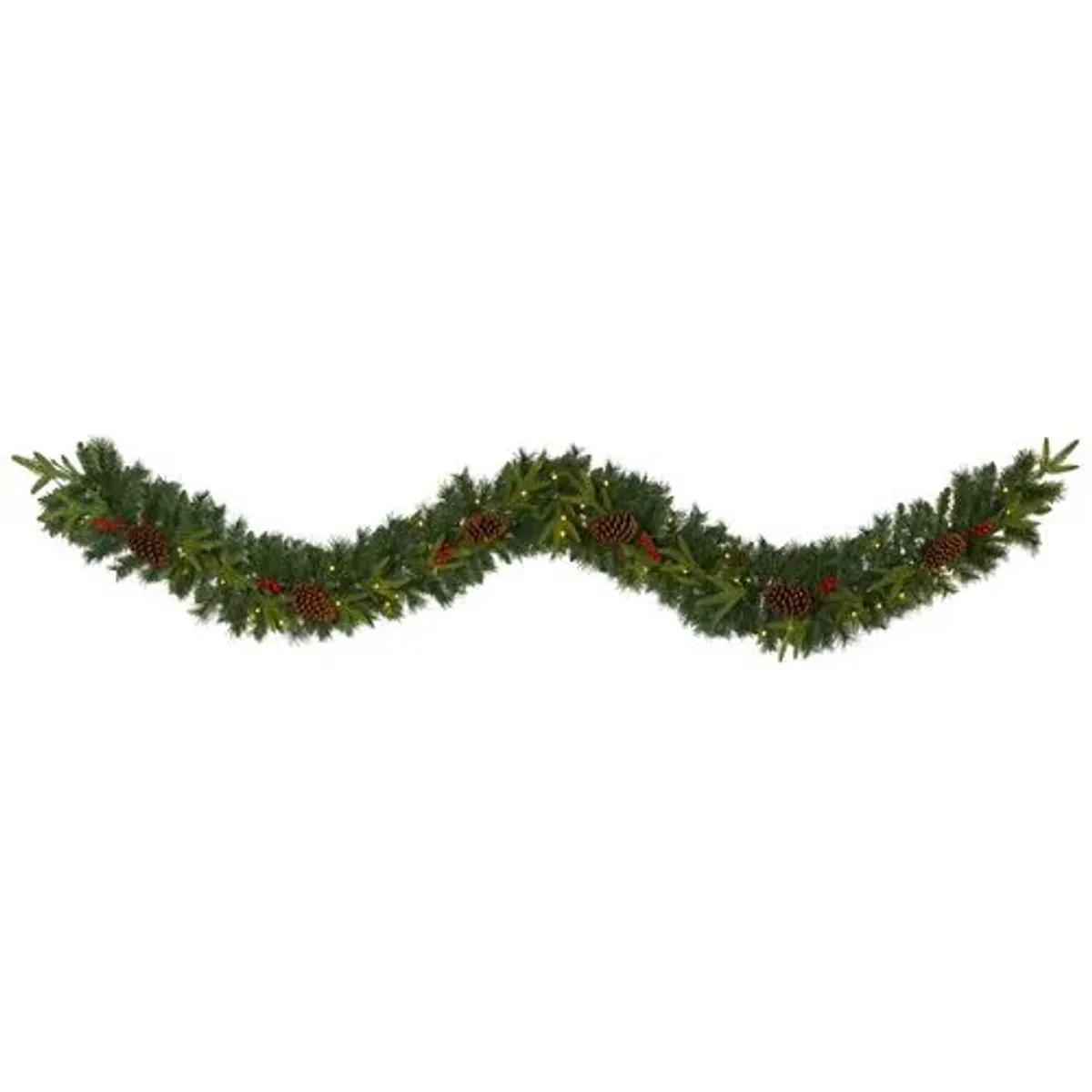 Faux 9' Pine Garland - Green