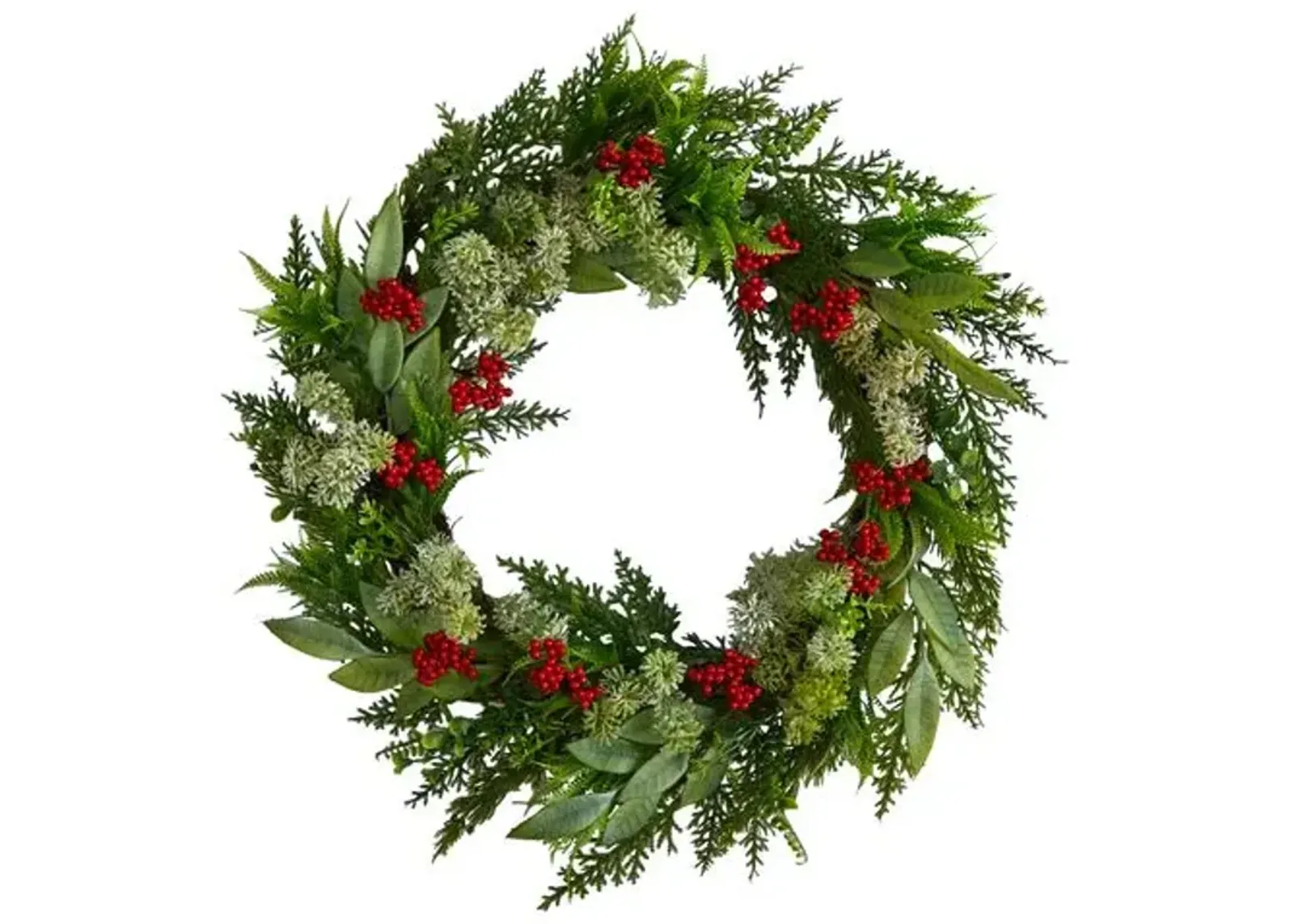 Faux 24in Eucalyptus Wreath - Green