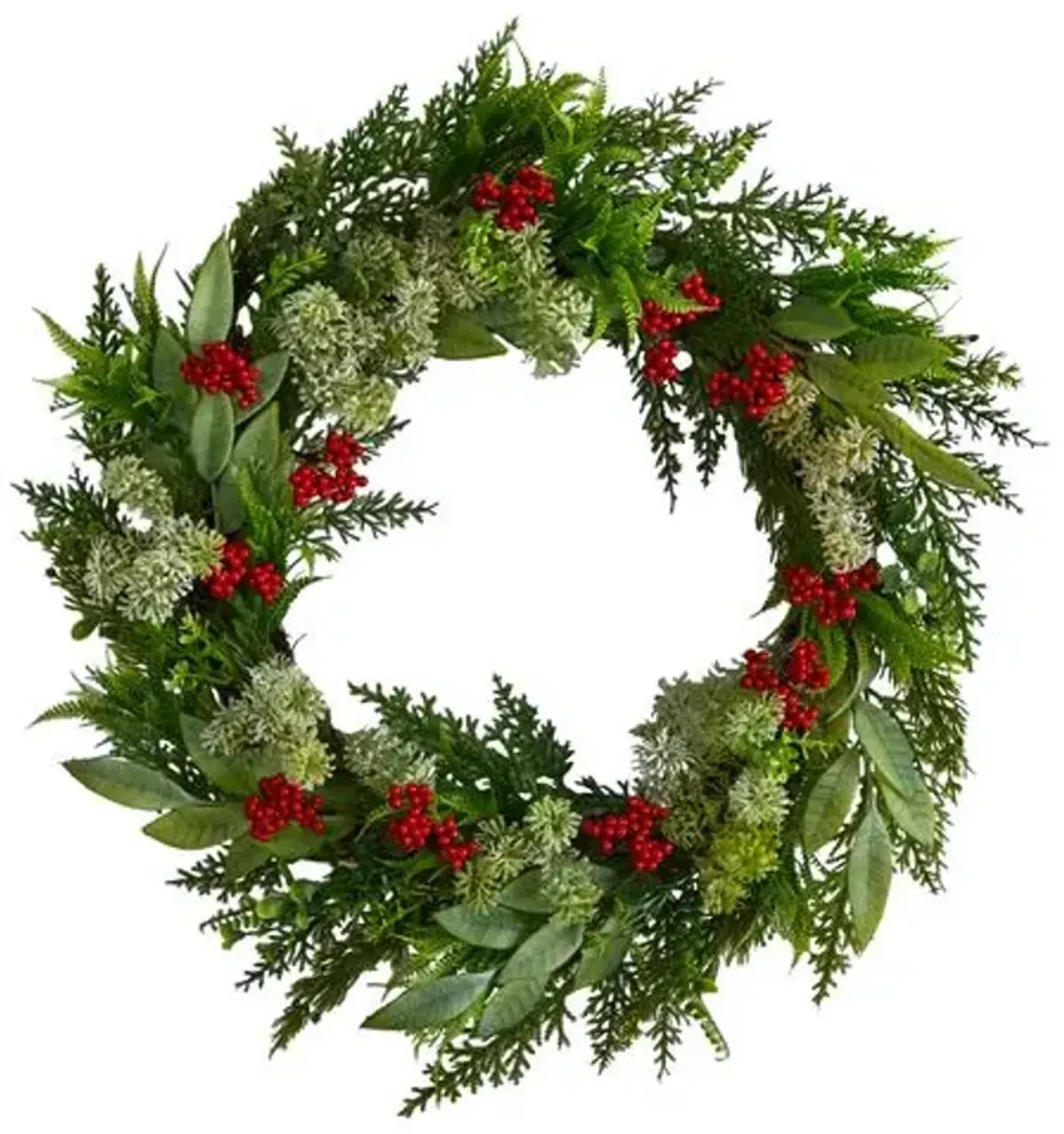 Faux 24in Eucalyptus Wreath - Green