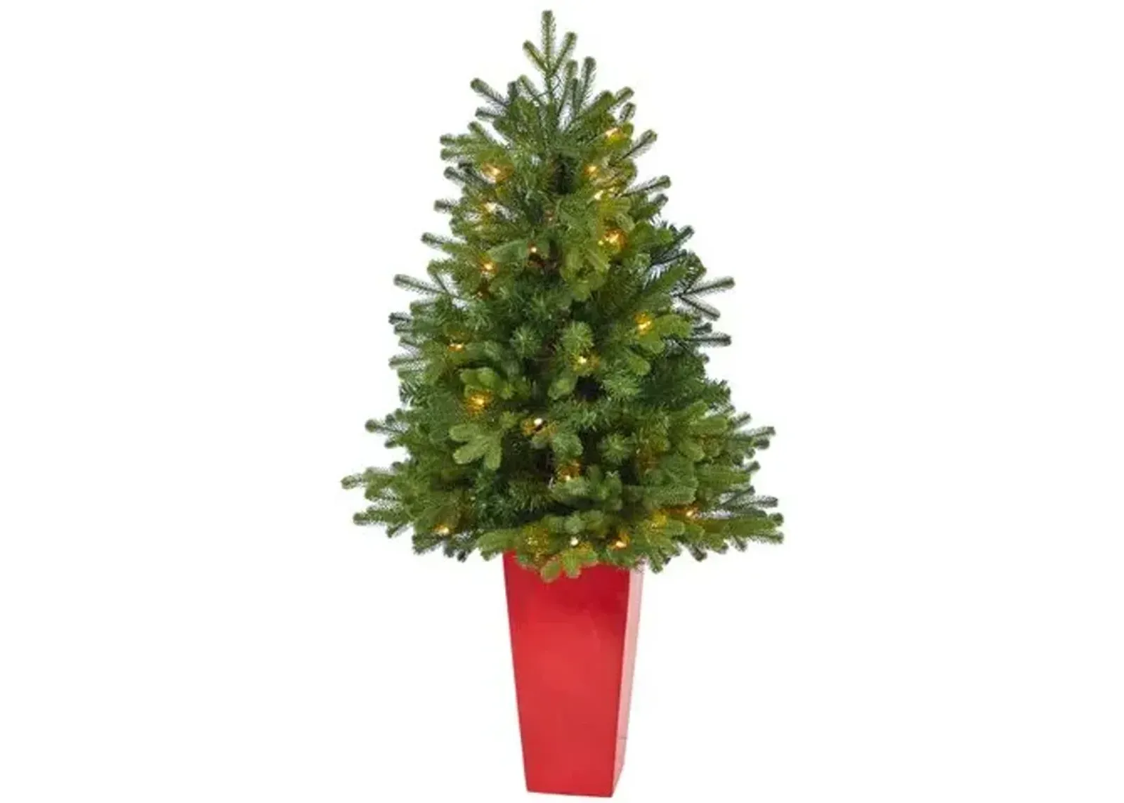 Faux 3.5ft Lit Fir Christmas Tree - Green