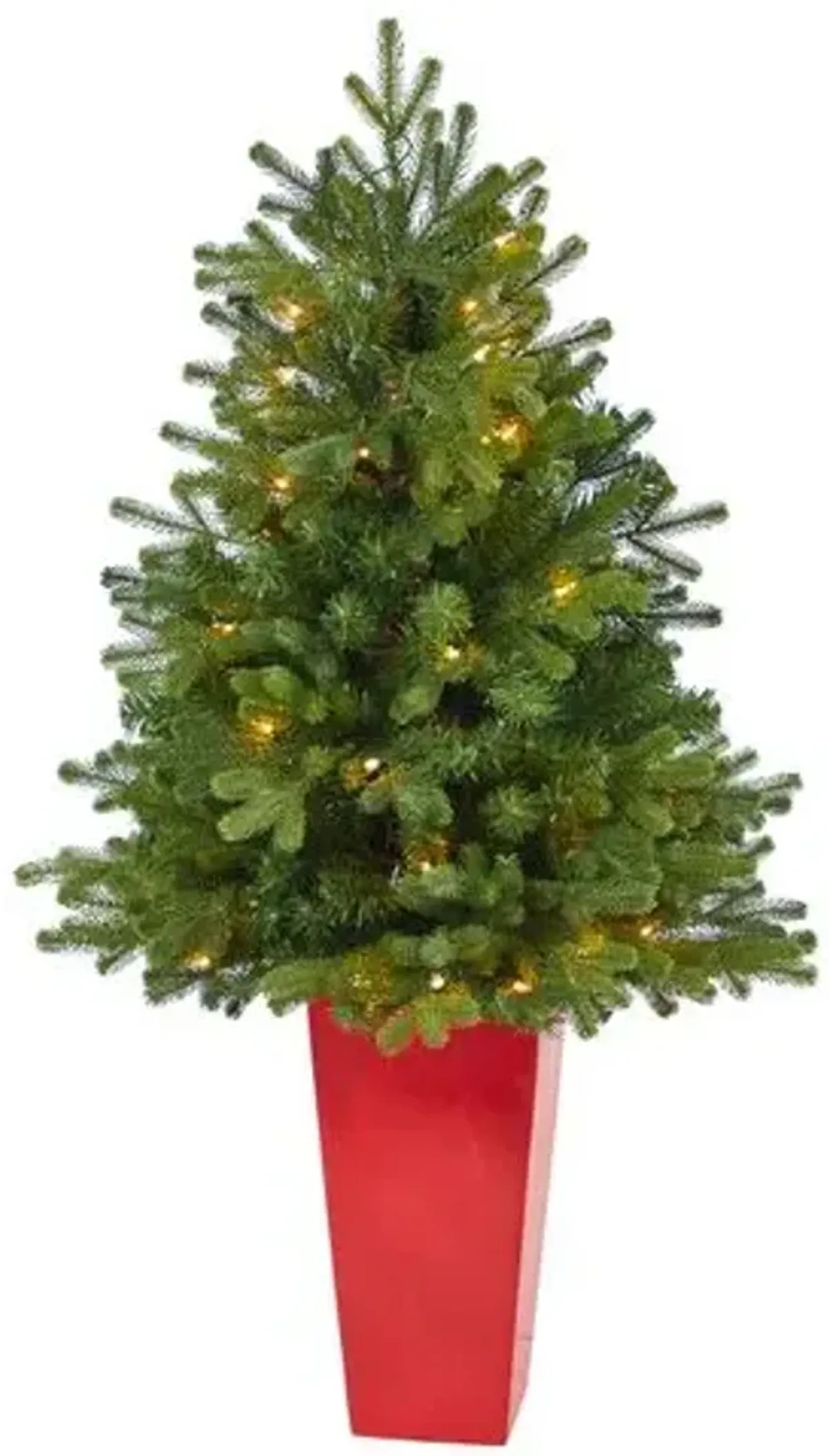 Faux 3.5ft Lit Fir Christmas Tree - Green