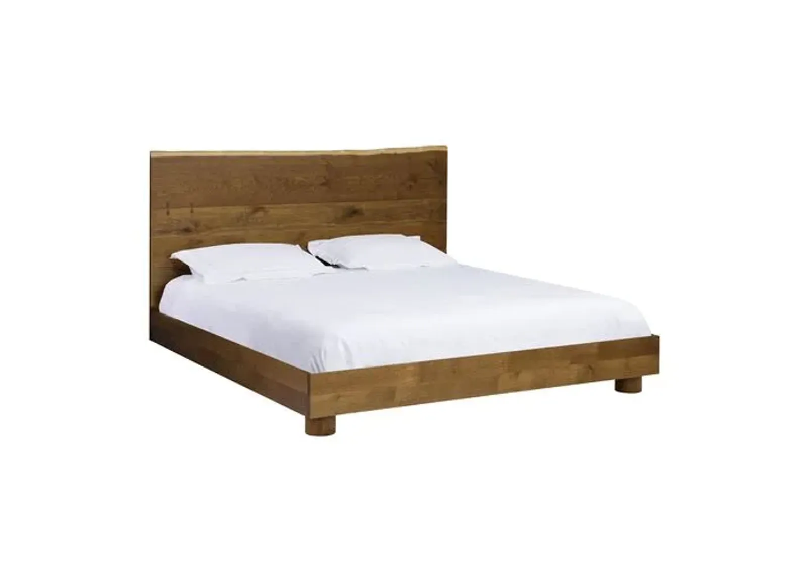 Lyon Live Edge Oak Bed - Tulsi Home - Brown