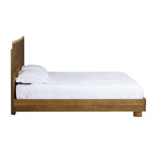 Lyon Live Edge Oak Bed - Tulsi Home - Brown