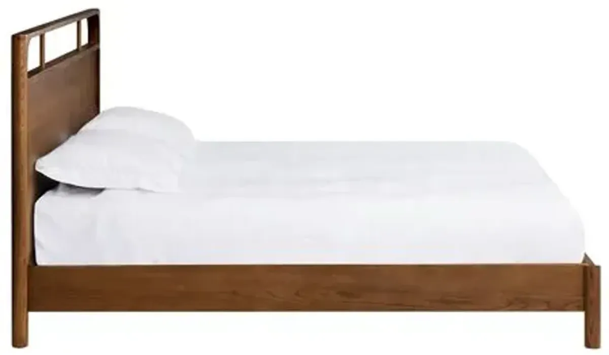 Hugo Oak Bed - Walnut - Tulsi Home - Brown