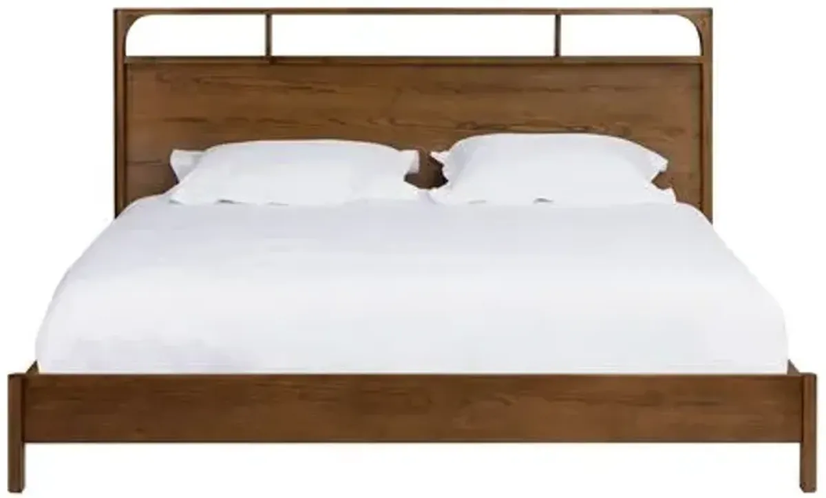 Hugo Oak Bed - Walnut - Tulsi Home - Brown