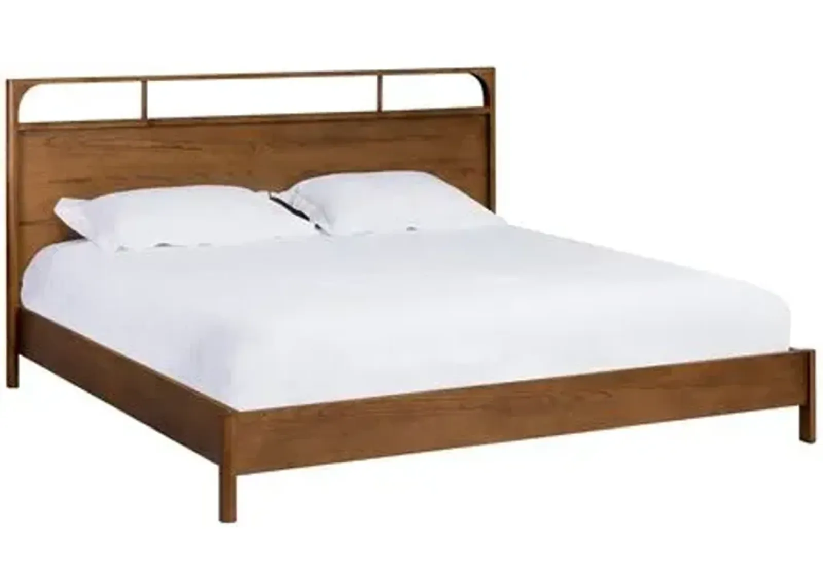 Hugo Oak Bed - Walnut - Tulsi Home - Brown