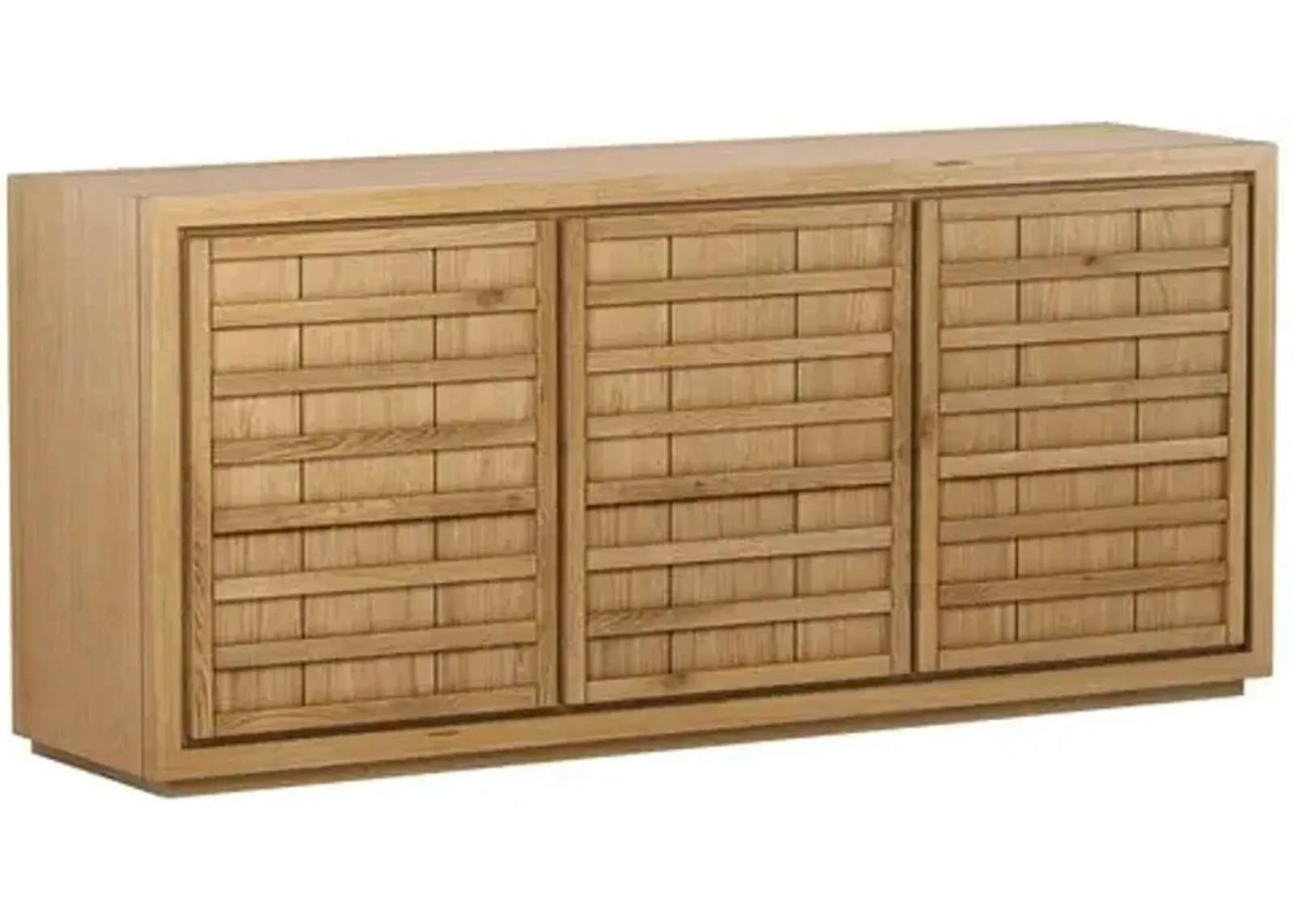 Kuba 3-Door Oak Buffet - Natural - Tulsi Home - Brown