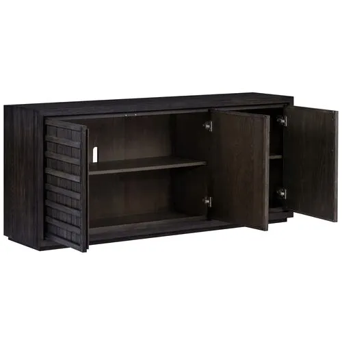 Kuba 3-Door Oak Buffet - Charcoal - Tulsi Home - Brown