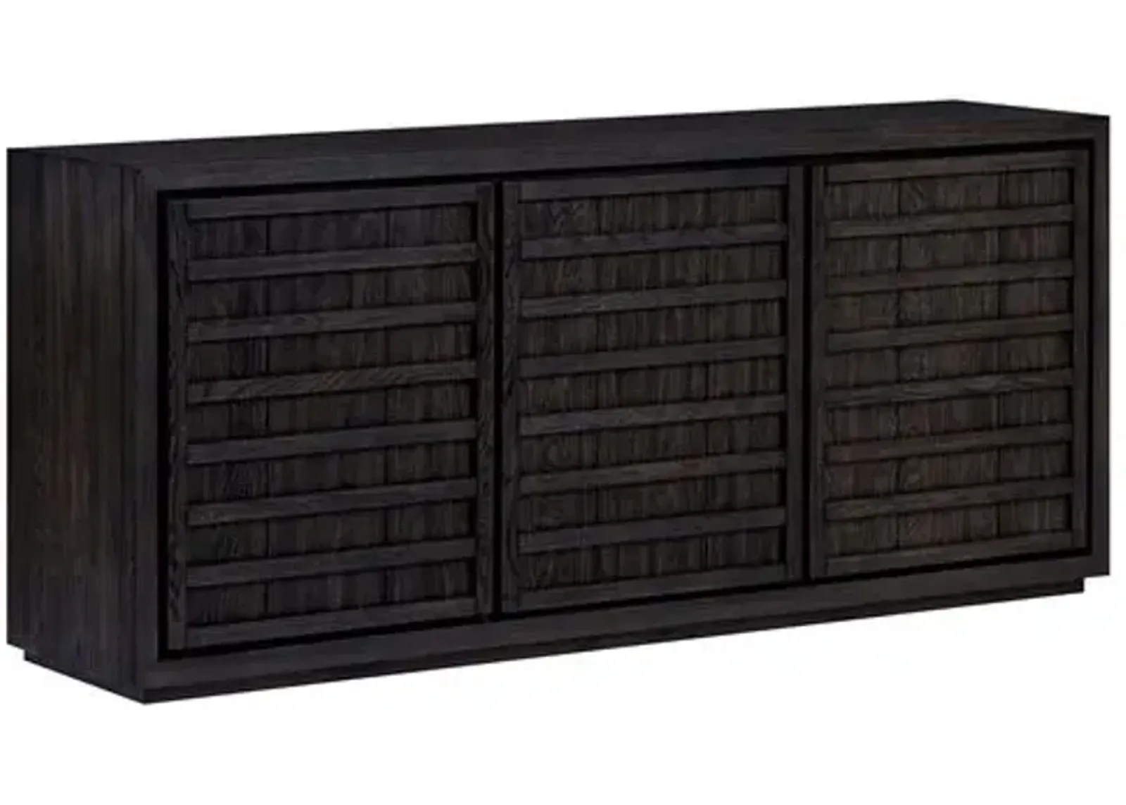 Kuba 3-Door Oak Buffet - Charcoal - Tulsi Home - Brown