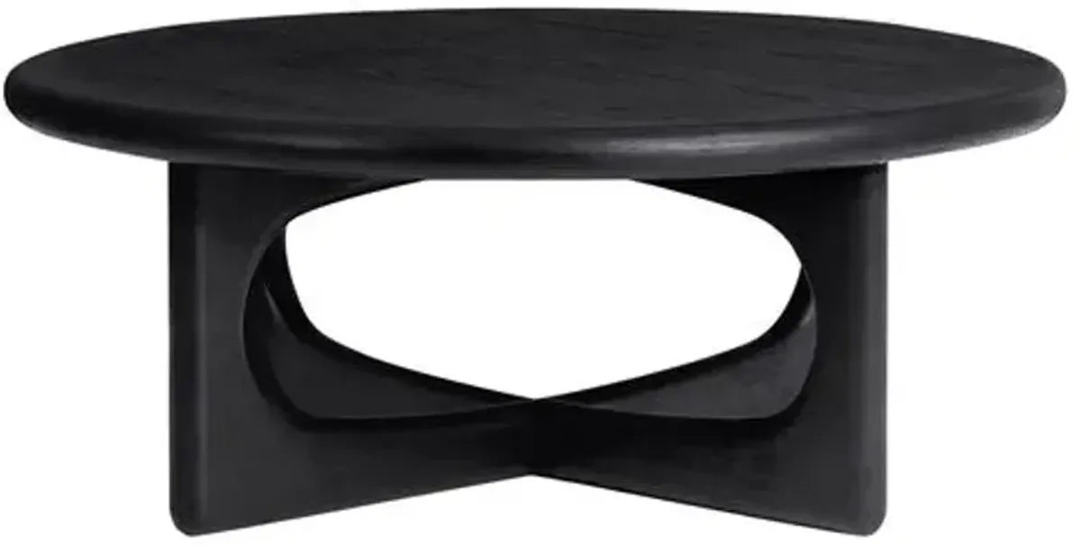 Estee Oak Coffee Table - Wirebrushed Black - Tulsi Home