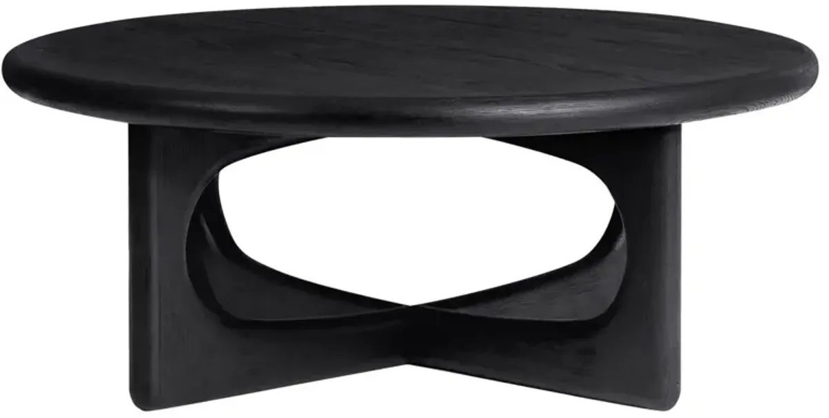 Estee Oak Coffee Table, Wirebrushed Black