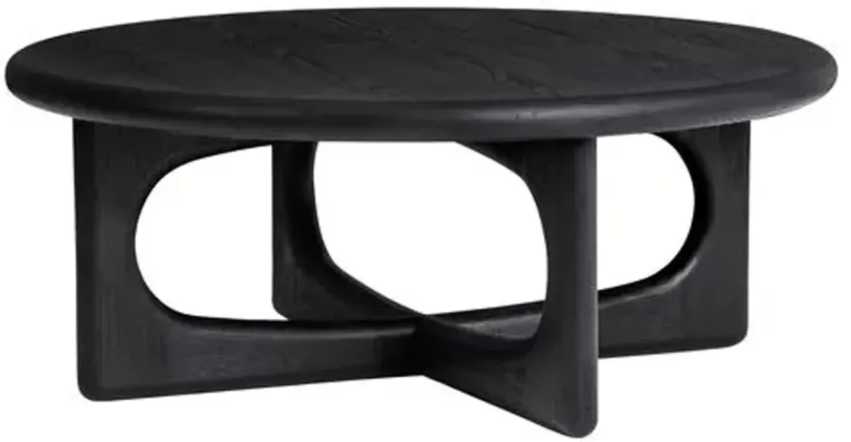 Estee Oak Coffee Table - Wirebrushed Black - Tulsi Home