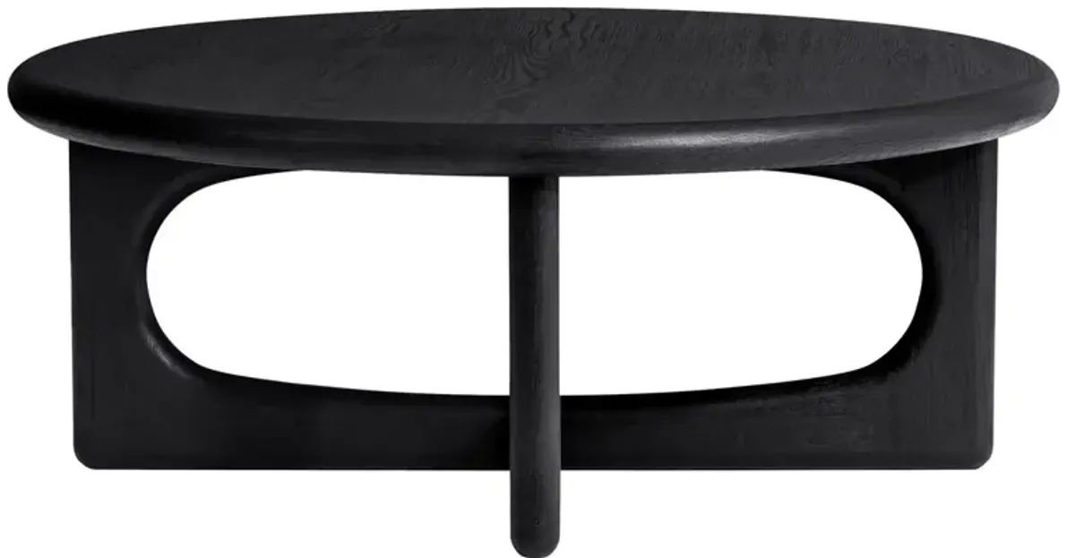 Estee Oak Coffee Table, Wirebrushed Black