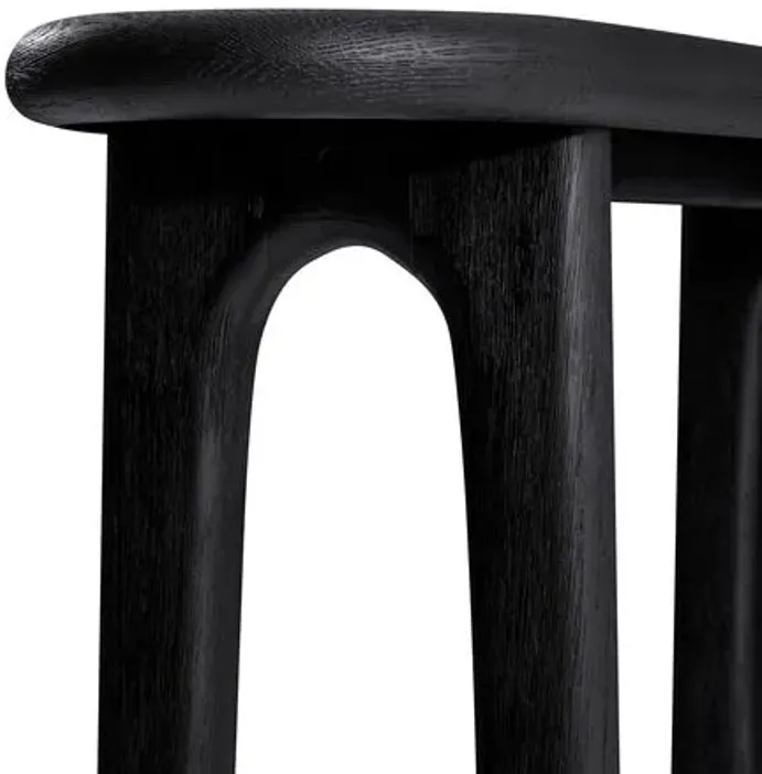 Estee Oak Console Table - Wirebrushed Black - Tulsi Home