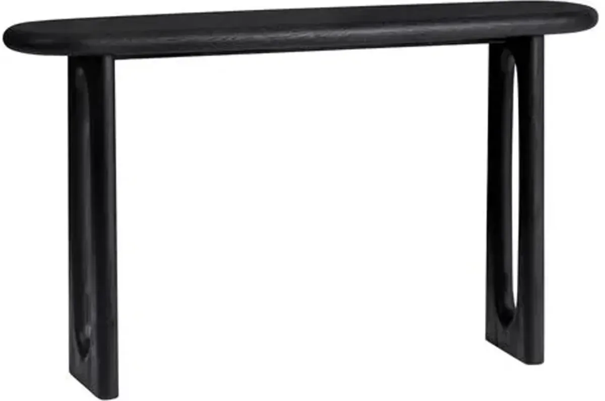 Estee Oak Console Table - Wirebrushed Black - Tulsi Home