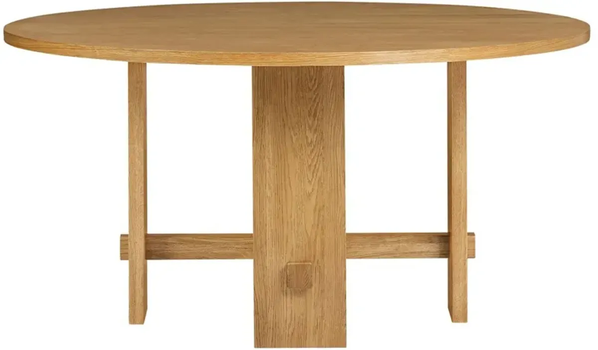 Federico Round Oak Dining Table - Honey - Tulsi Home