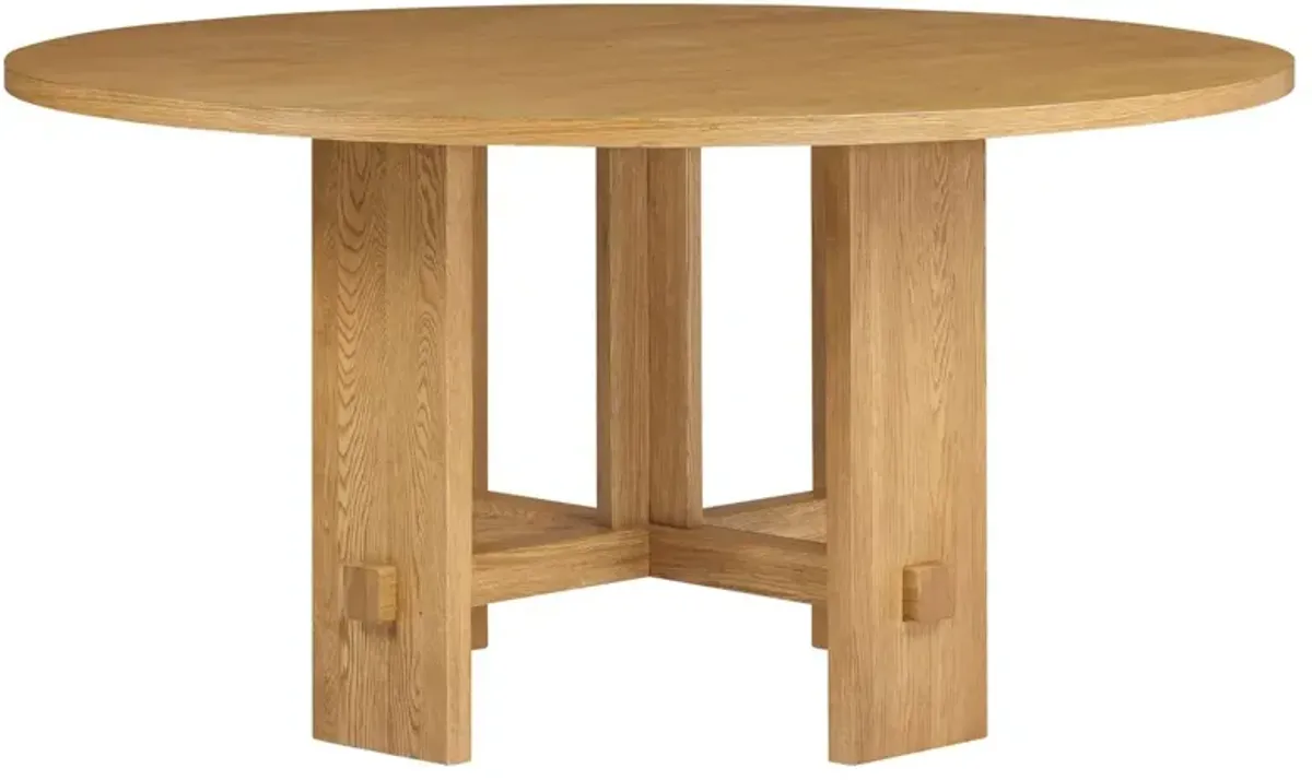 Federico Round Oak Dining Table - Honey - Tulsi Home