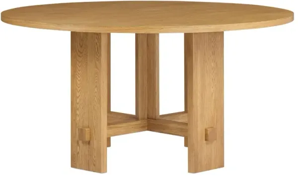 Federico Round Oak Dining Table - Honey - Tulsi Home