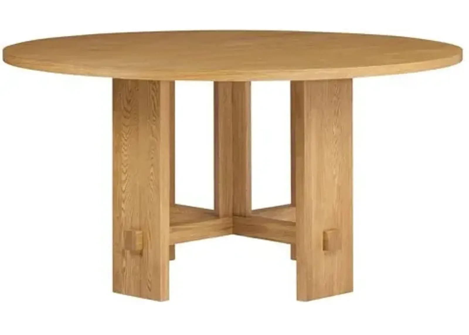 Federico Round Oak Dining Table - Honey - Tulsi Home