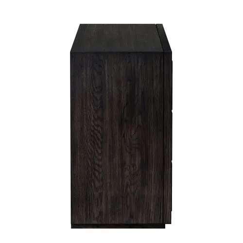 Kuba 6-Drawer Oak Dresser - Charcoal - Tulsi Home - Brown