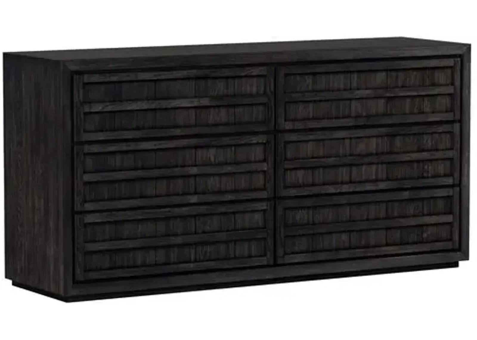 Kuba 6-Drawer Oak Dresser - Charcoal - Tulsi Home - Brown