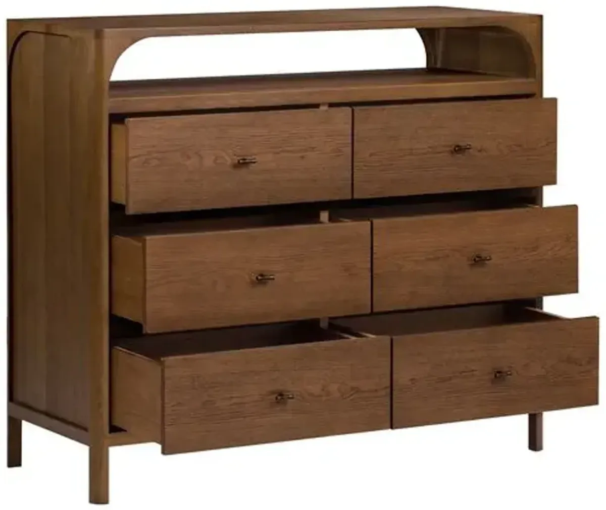 Hugo 6-Drawer Oak Dresser - Walnut - Tulsi Home - Brown