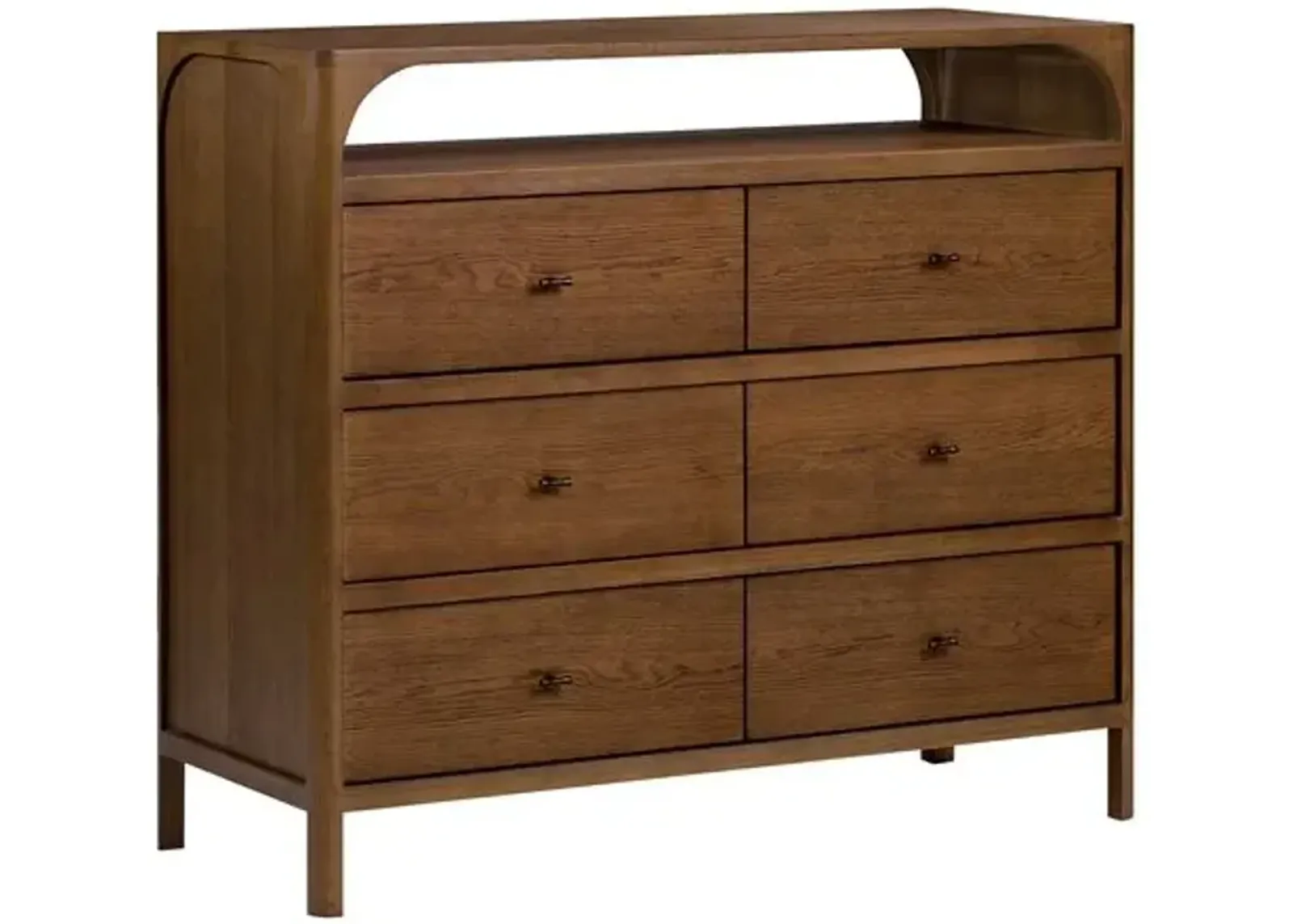 Hugo 6-Drawer Oak Dresser - Walnut - Tulsi Home - Brown