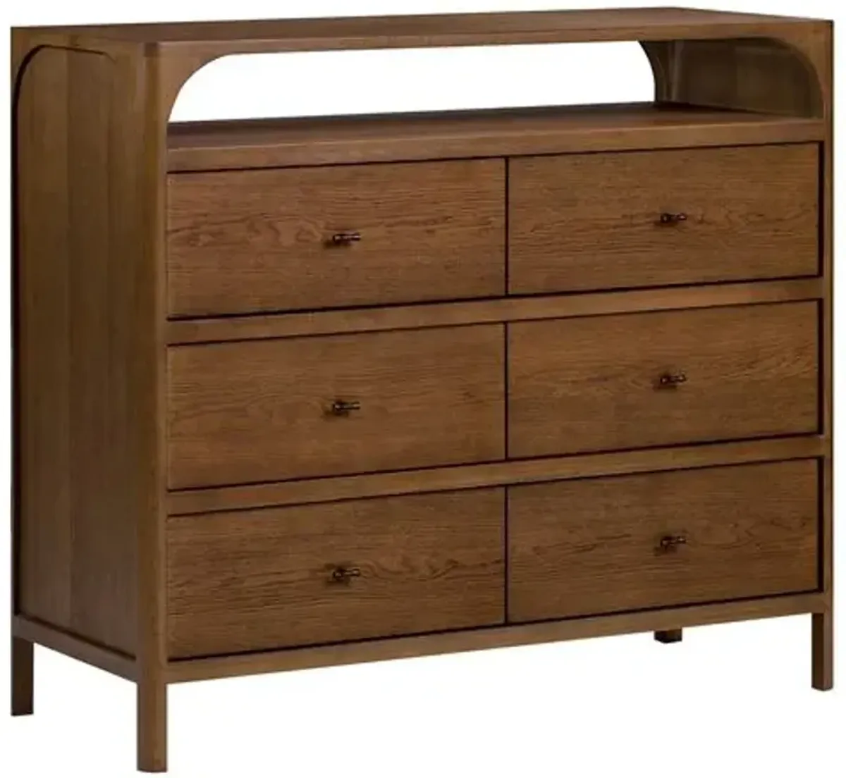 Hugo 6-Drawer Oak Dresser - Walnut - Tulsi Home - Brown