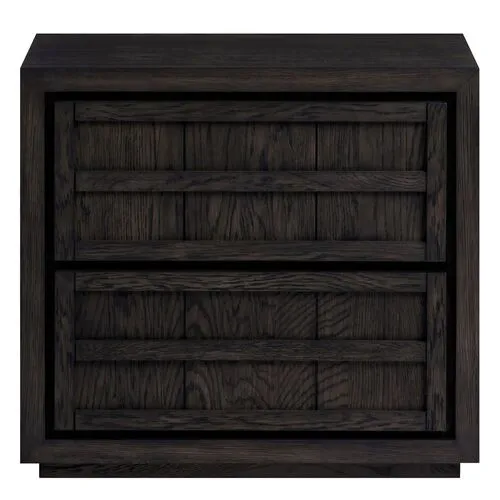 Kuba Oak Nightstand - Charcoal - Tulsi Home