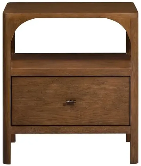 Hugo Oak Nightstand - Walnut - Tulsi Home