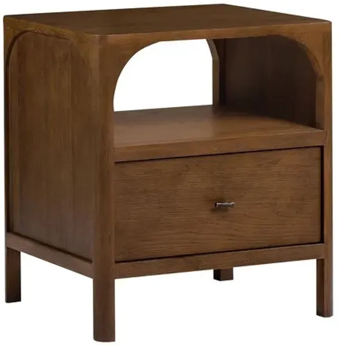 Hugo Oak Nightstand - Walnut - Tulsi Home